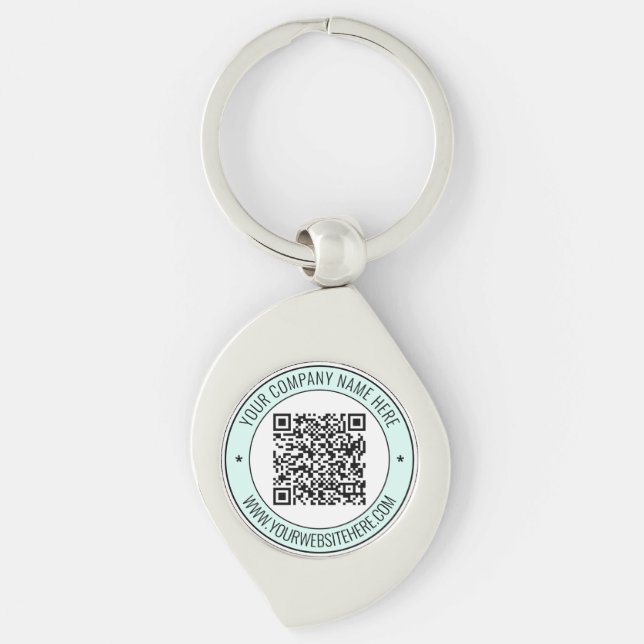 QR Code and Custom Text Professional Personalised Key Ring (Front)