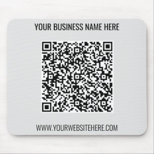 QR Code and Custom Text Professional Personalised Mouse Pad