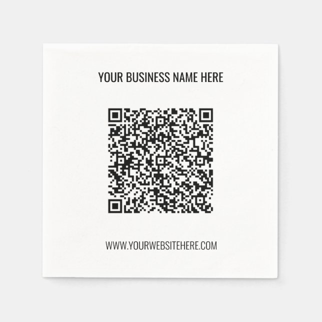 QR Code and Custom Text Professional Personalised  Napkin (Front)