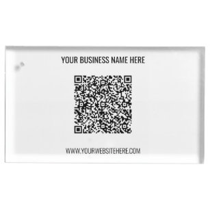 QR Code and Custom Text Professional Personalised Place Card Holder
