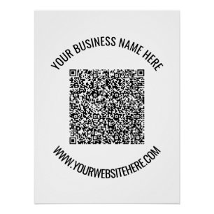 QR Code and Custom Text Professional Personalised Poster