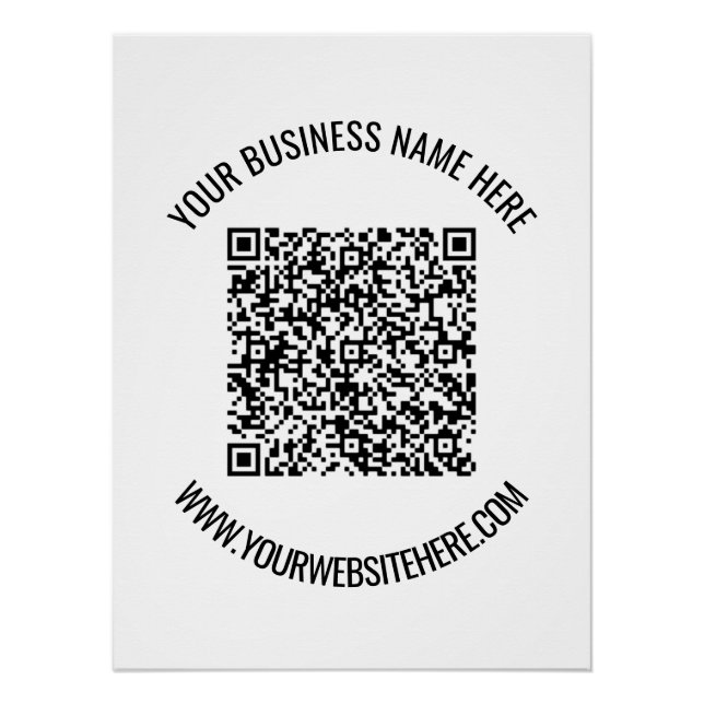 QR Code and Custom Text Professional Personalised Poster (Front)