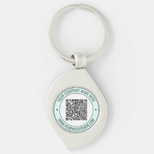QR Code and Custom Text Professional Personalized Key Ring
