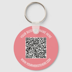 QR Code and Custom Text Professional Personalized Key Ring