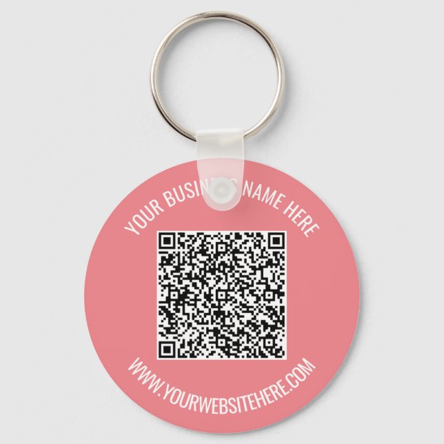 QR Code and Custom Text Professional Personalized Key Ring (Front)