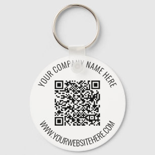 QR Code and Custom Text Professional Personalized Key Ring