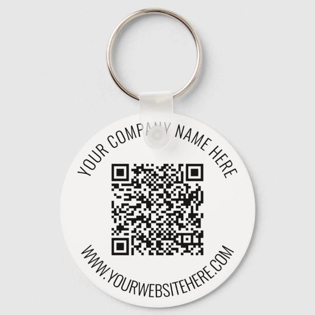QR Code and Custom Text Professional Personalized Key Ring (Front)