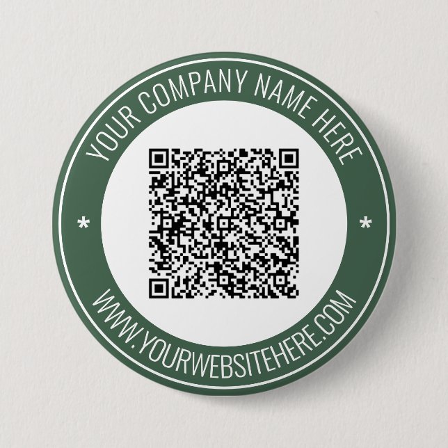 QR Code and Custom Text Promotional Button (Front)
