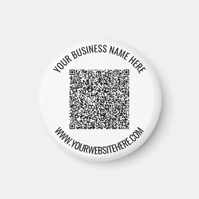 QR Code and Custom Text Promotional Magnet (Front)