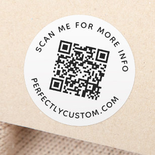 QR code and custom text round Sticker