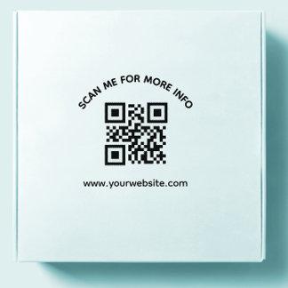 QR code and custom text round Sticker Rubber Stamp