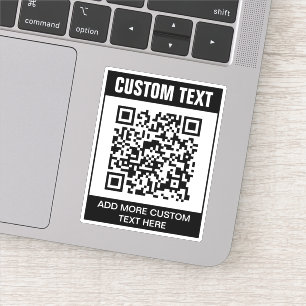 QR code and custom text Sticker