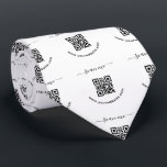 QR code and custom text Tie<br><div class="desc">Round stickers with your QR code and custom text. Change fonts and colours,  and move and resize elements with the design tool. NOTE! YOU NEED TO REPLACE THE QR CODE TEMPLATE WITH YOUR QR CODE!</div>