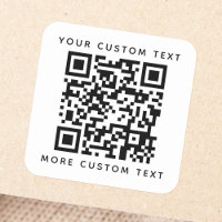QR code and custom text top and bottom