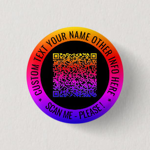QR Code and Custom Text Your Personalised Button