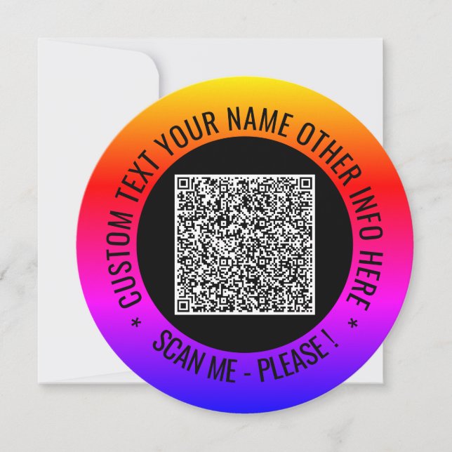 QR Code and Custom Text Your Personalised Cards (Front)