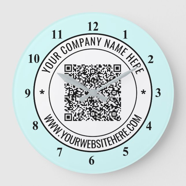 QR Code and Custom Text Your Promotional Clock (Front)