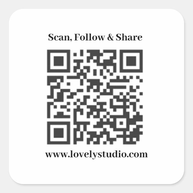 QR code and custom your text stickers (Front)