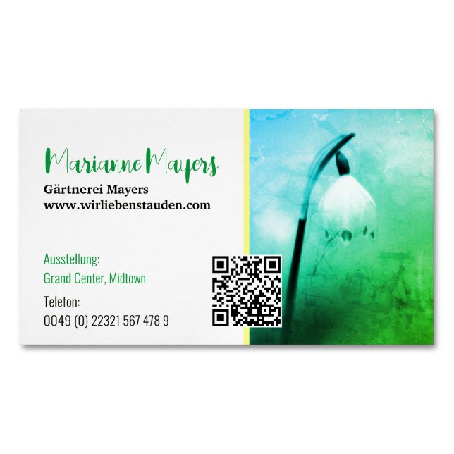 QR code and Photography  Magnetic Business Card (Front)