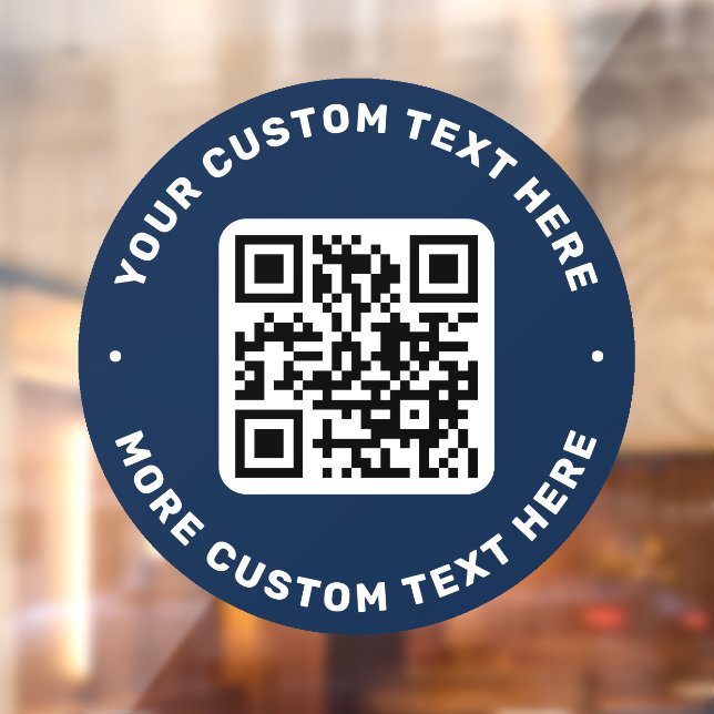 QR code and text top and bottom dark blue circle (Sheet 2)