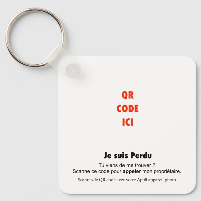 QR Code Anti-Loss for Keys, Pets & Kids Key Ring (Front)