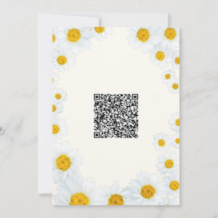 QR Code Baby Shower Invitation with Daisy Flowers