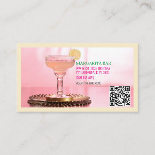 QR Code Bar & Lounge Margarita Business Card