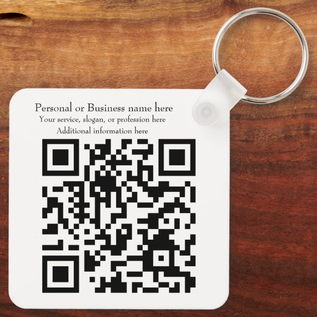 QR code Basic business Key Ring (Back)