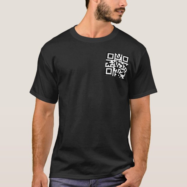QR Code Basic Dark T-Shirt Template (Front)