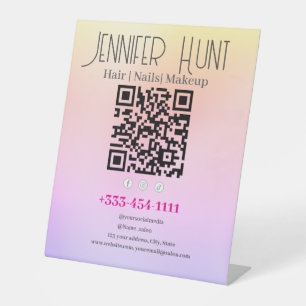 QR Code Beauty Salon Modern Minimalist Pedestal Sign