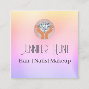 QR Code Beauty Salon Modern Minimalist Square Business Card