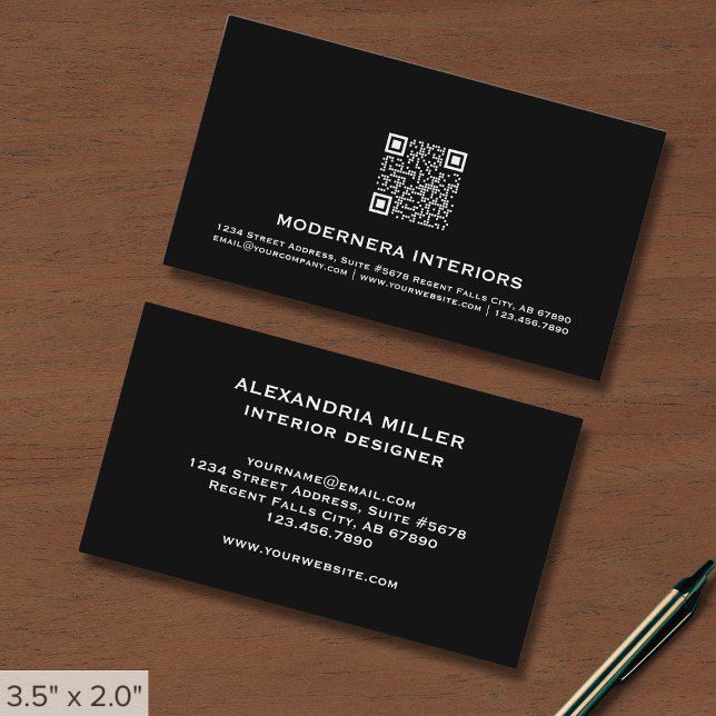 QR Code Black and White Business Card (Creator Uploaded)