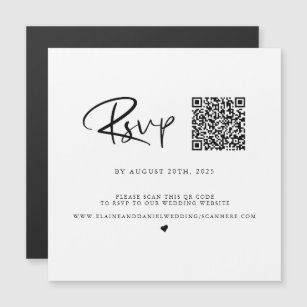 QR Code Black and White Photo RSVP Card