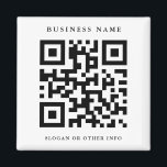 QR Code Black and White Simple Business  Magnet<br><div class="desc">Create your own custom business magnet with QR Code. Please click Customise Further link to change font,  size,  and colour for more advanced customisation of this design.</div>