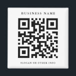 QR Code Black and White Simple Business  Magnet<br><div class="desc">Create your own custom business magnet with QR Code. Please click Customise Further link to change font,  size,  and colour for more advanced customisation of this design.</div>
