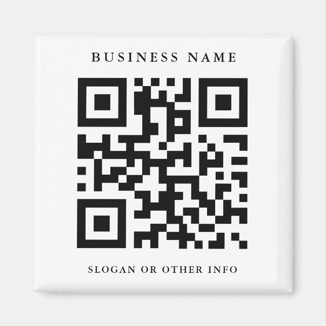 QR Code Black and White Simple Business  Magnet (Front)