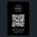 QR Code | Black Business Logo Professional Modern Magnet<br><div class="desc">A simple custom black business QR code flex magnet template in a modern minimalist style which can be easily updated with your company logo,  QR code and custom text,  eg. scan me to...  #QRcode #logo #magnet #business</div>