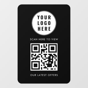 QR Code Black Business Logo Scan Here Modern
