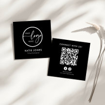 QR Code Black Custom Logo Connect with Us