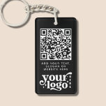 QR Code Black Logo Branded Custom Text Key Ring<br><div class="desc">QR Code Black Menu Logo Contactless Modern Cafe Pedestal Sign. All you have to do is fill in your website URL and the QR code will automatically be generated for you and link to the designated page. Upload your logo and you're done! There you have your custom menu QR signs!...</div>