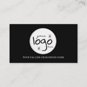 QR Code Black Logo Modern Simple Business Card