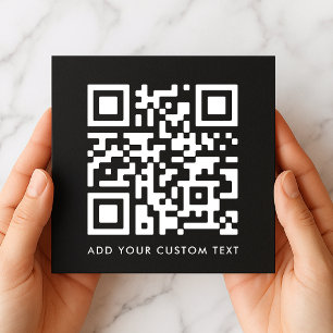 QR Code   Black Modern Minimalist Stylish Square  Invitation