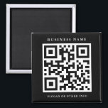 QR Code Black Simple Business  Magnet<br><div class="desc">Create your own custom business magnet with QR Code. Please click Customise Further link to change font,  size,  and colour for more advanced customisation of this design.</div>
