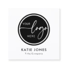 QR Code Black White Custom Logo Connect with Us