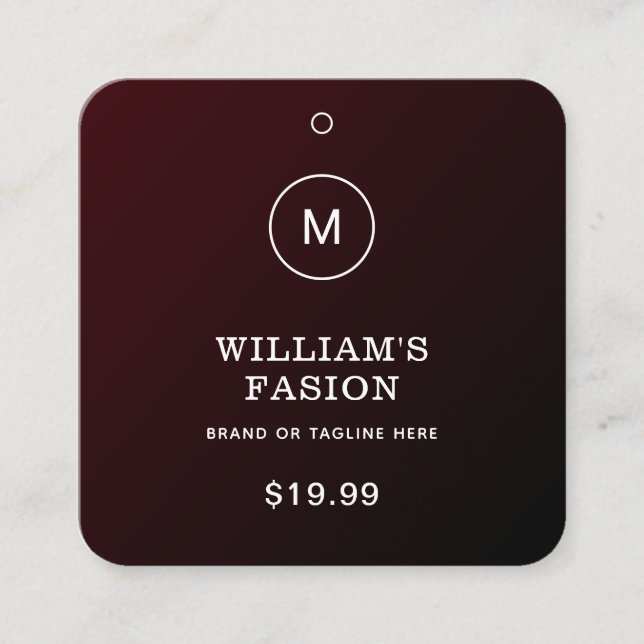 QR Code | Blue Clothing Label Price Hang Tag (Front)