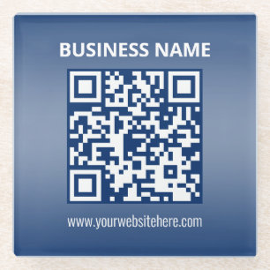 QR Code   Blue (or any color) Gradient Glass Coaster