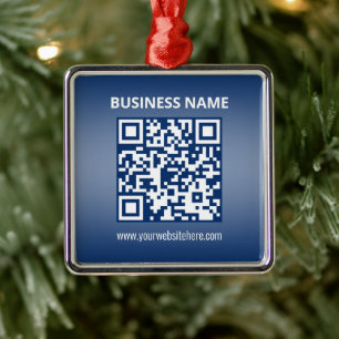 QR Code   Blue (or any color) Gradient Metal Tree Decoration