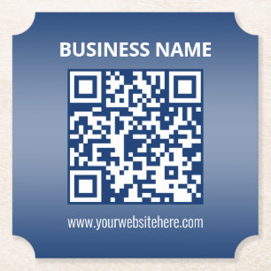 QR Code Blue (or any color) Gradient Paper Coaster
