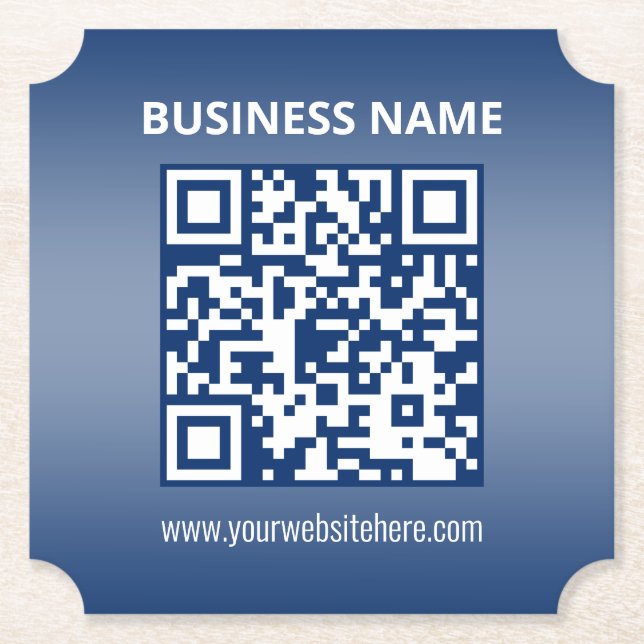 QR Code | Blue (or any colour) Gradient Paper Coaster (Front)