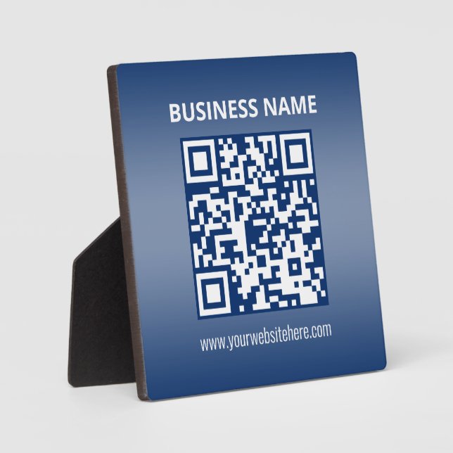 QR Code | Blue (or any colour) Gradient Plaque (Front)